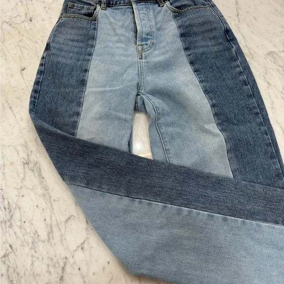 NEW Pacsun High Rise Straight Two Tone 90s Y2K Jeans Women's Size 25 Frayed - Picture 3 of 7